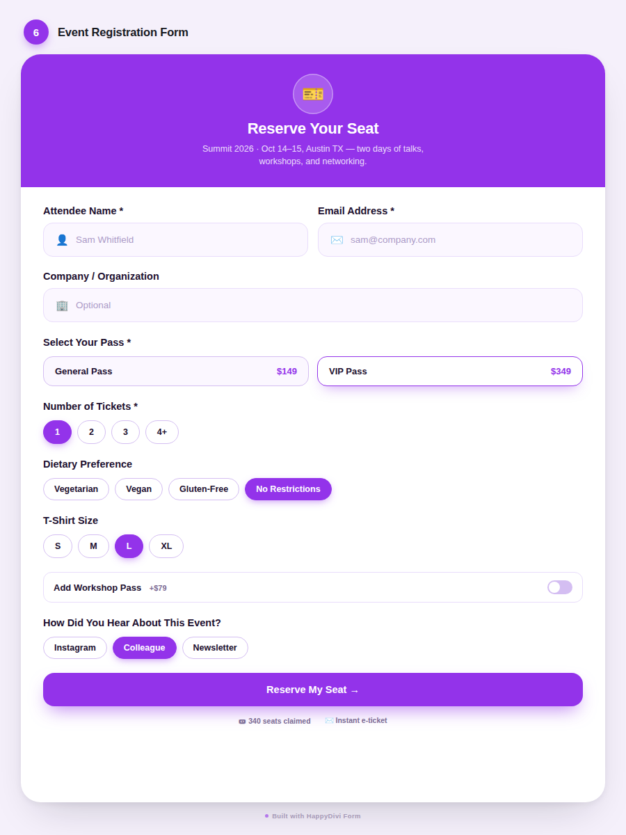 HappyDivi Form Demo Design