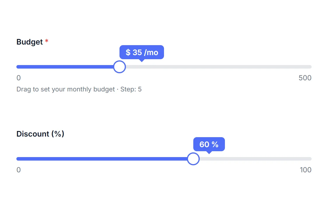 HappyDivi Form Slider Field