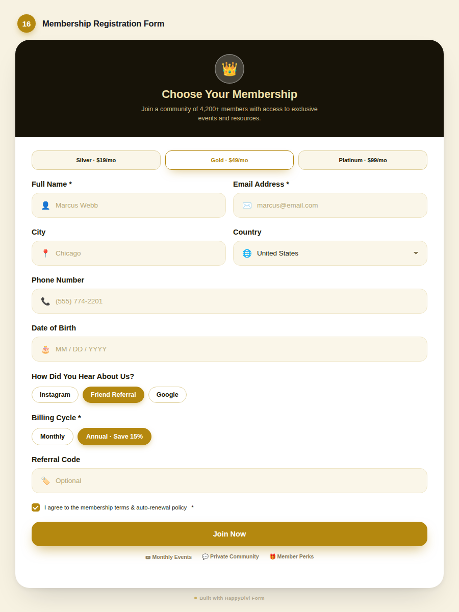 HappyDivi Form Demo Design
