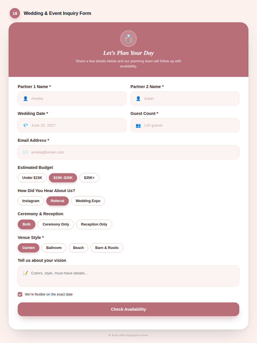 HappyDivi Form Demo Design