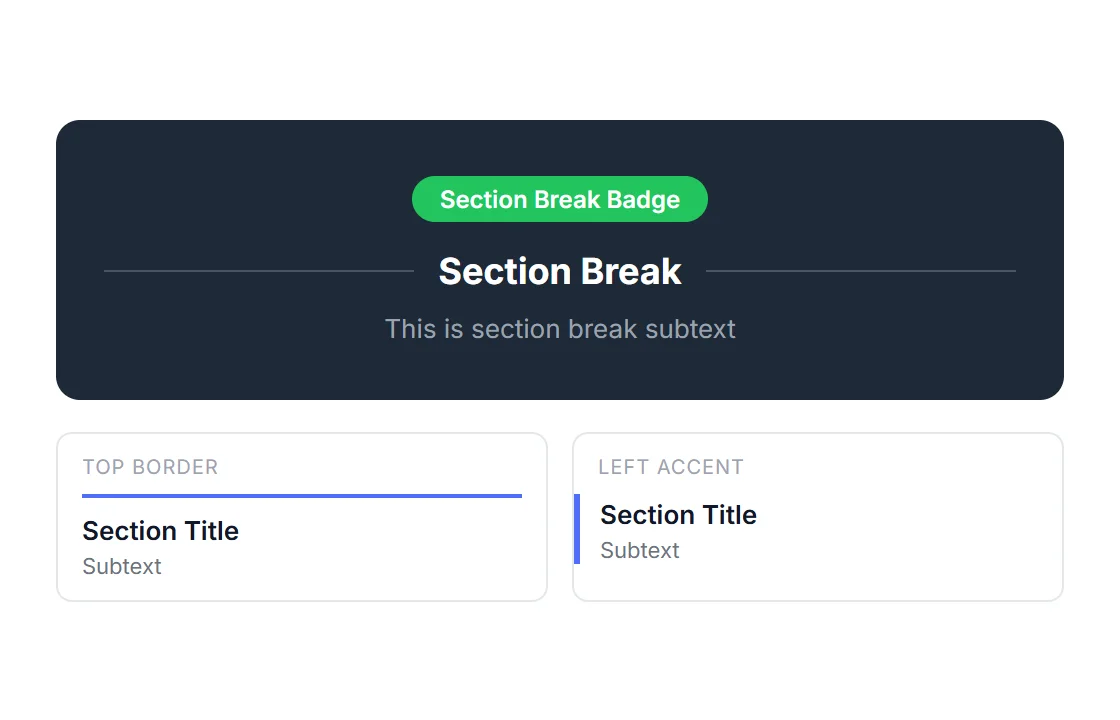 HappyDivi Form Section Break Field