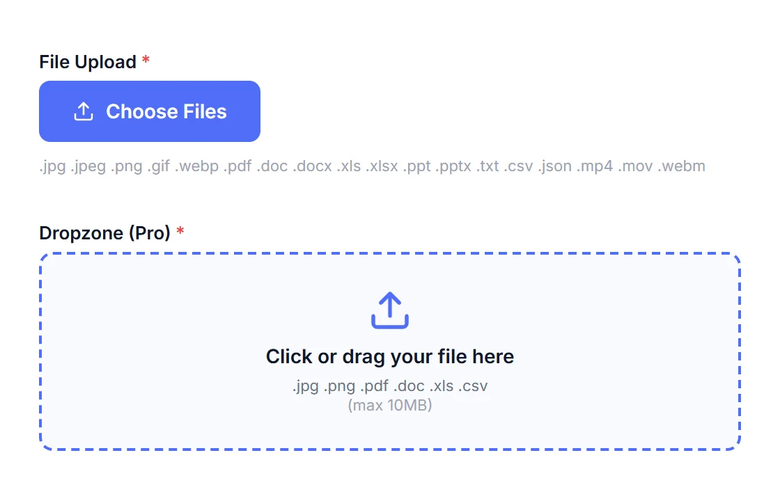 HappyDivi Form File Upload Field