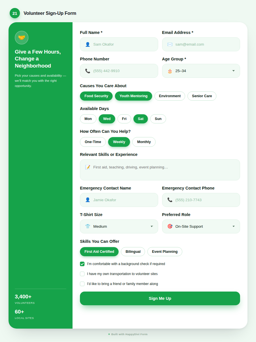 HappyDivi Form Demo Design