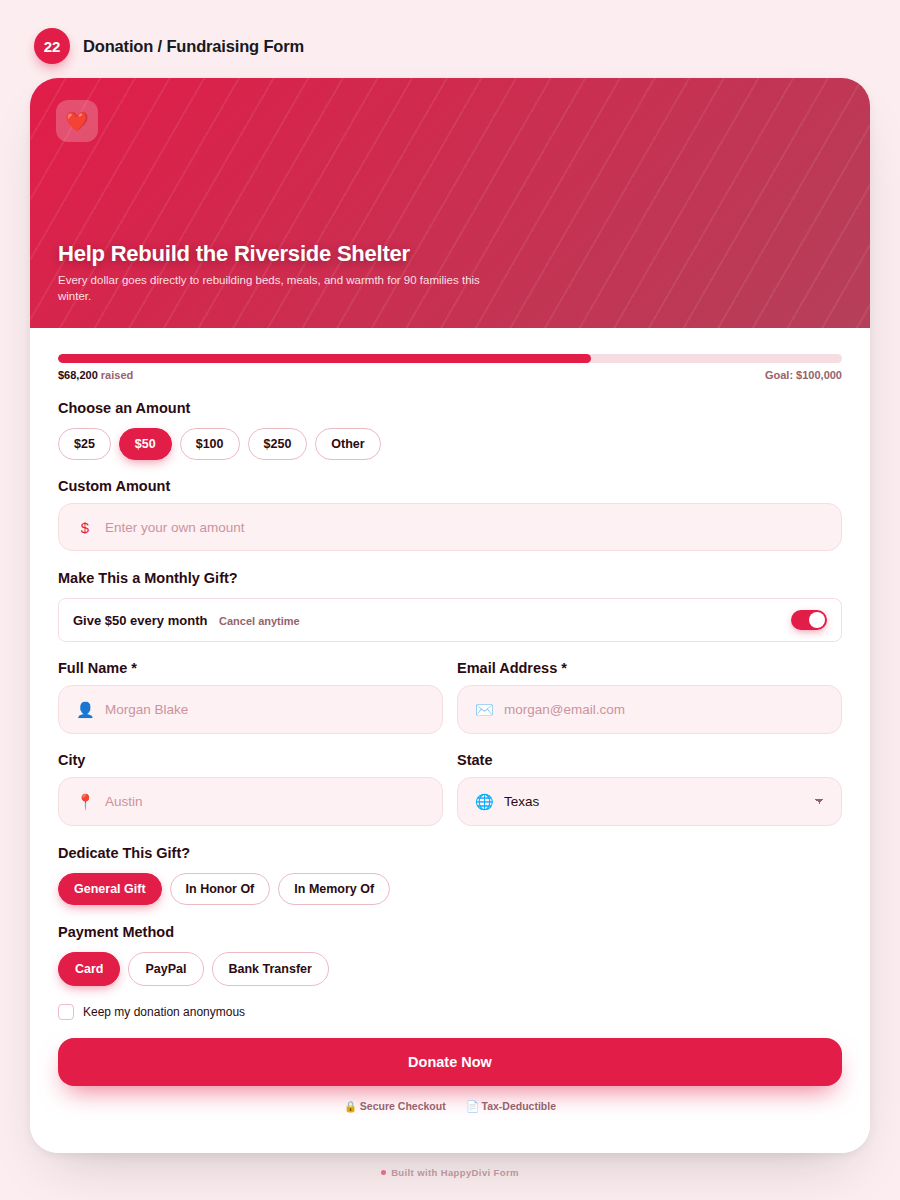 HappyDivi Form Demo Design