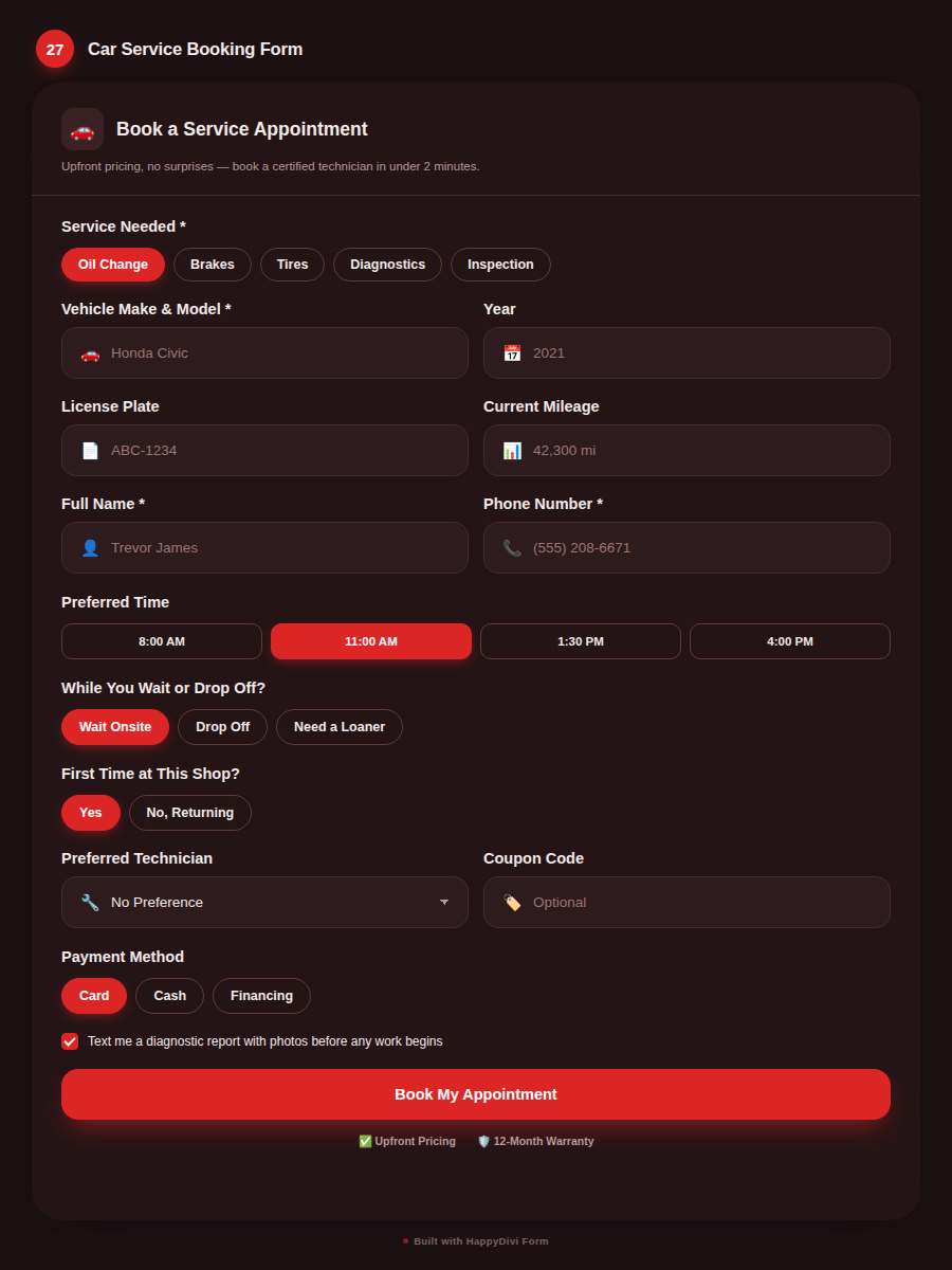 HappyDivi Form Demo Design
