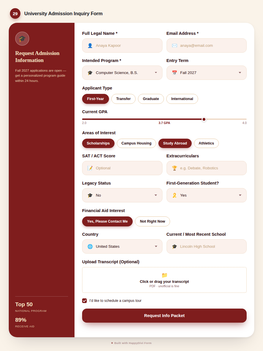 HappyDivi Form Demo Design