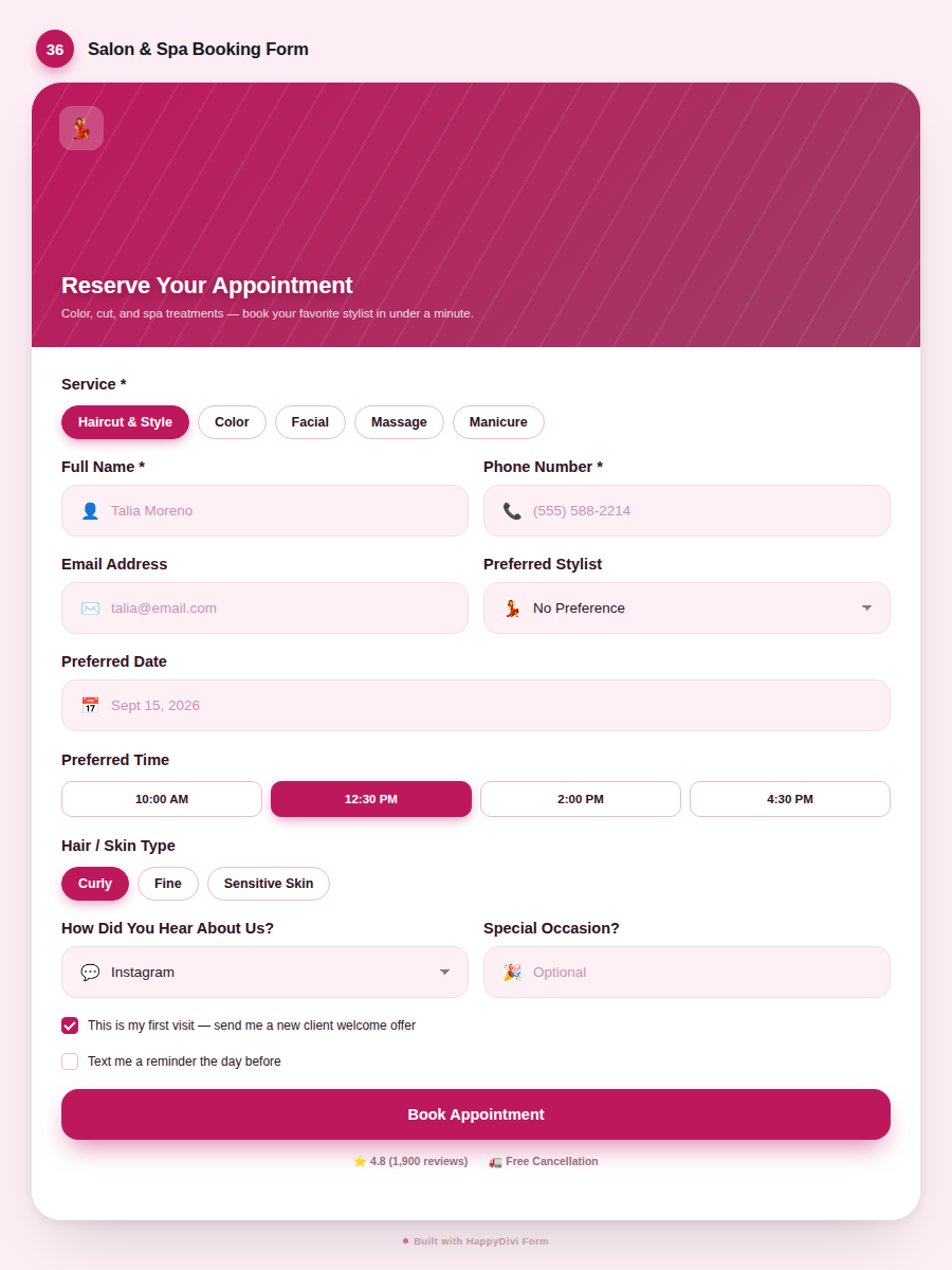 HappyDivi Form Demo Design