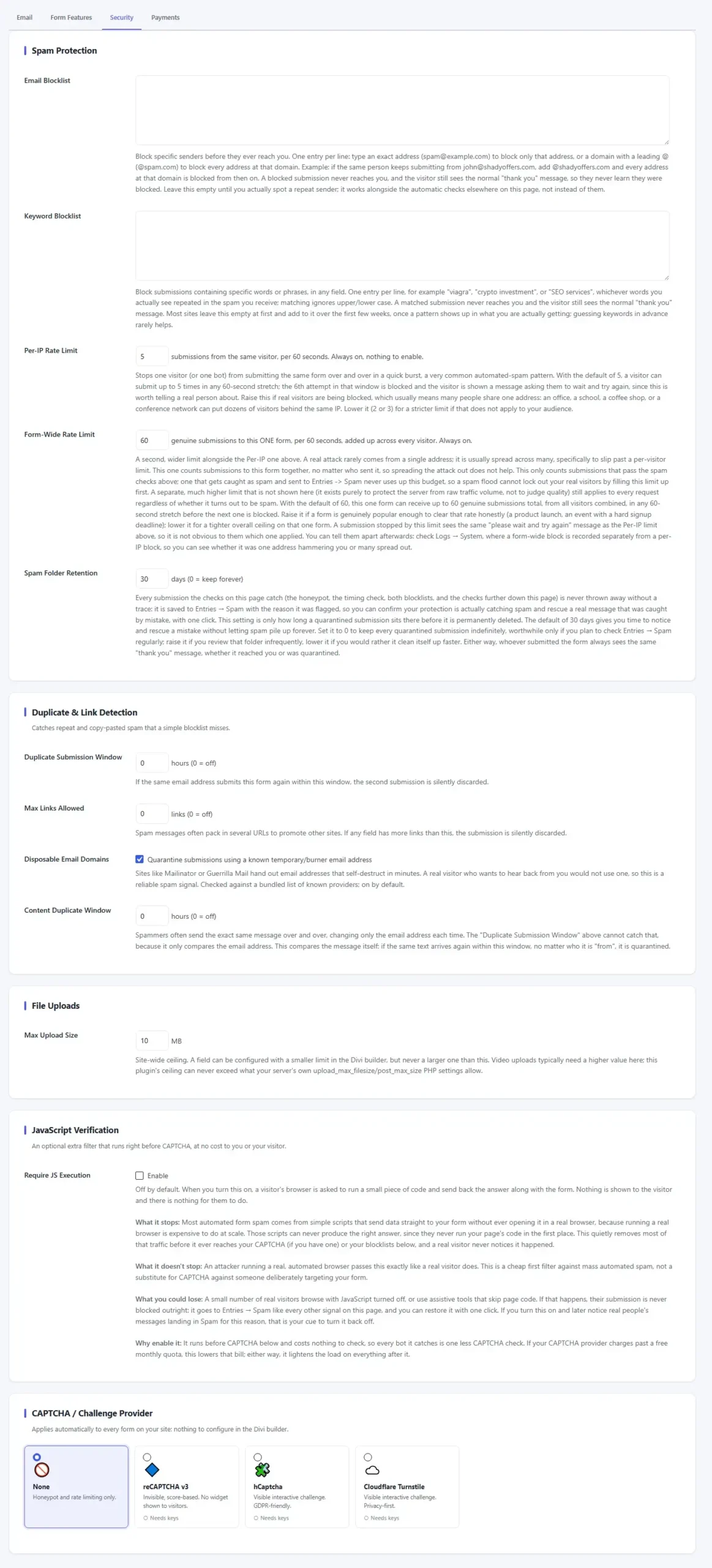 HappyDivi Form Security Dashboard HappyDivi Form Security Dashboard