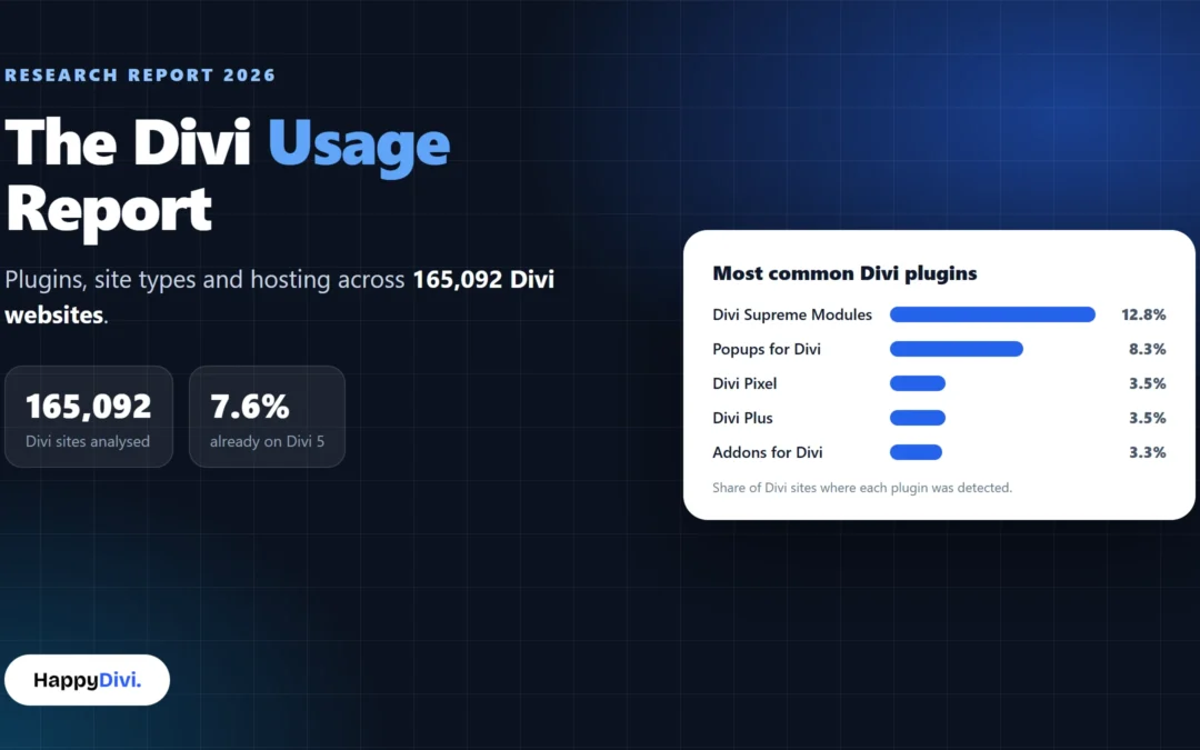 Divi Statistics 2026: Plugins, Site Types and Hosting Across 165,092 Divi Sites